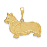 14k Textured Welsh Corgi Dog Pendant