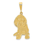 14k Textured Beagle Dog Pendant