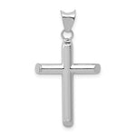 14k White Gold Polished Hollow Cross Pendant