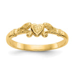14k Textured Mini Heart Size 1 Ring