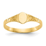 14k Polished 4.0x Closed Back Size 3 Oval Signet Ring
