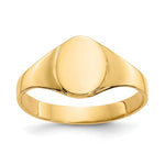 14k 5.0x Closed Back Size 1 Oval Signet Ring