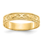 14K Polished X and Hearts Ring