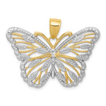 14k and White Rhodium Filigree Butterfly Pendant
