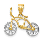 14k Two-tone 3D Moveable Bicycle Pendant