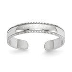 14K White Gold Adjustable Milgrain Band Toe Ring