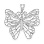 14k White Gold Polished Large Butterfly Pendant
