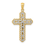 14K Two-tone Gold Polished 2 Level Cross Pendant