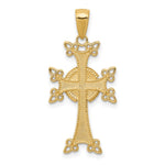 14K Polished/Textured Armenian Cross Pendant