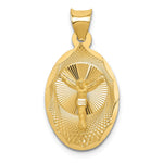 14K Polished Diamond-cut Corpus Oval Pendant
