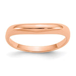 14k Rose Gold Polished Stackable Wave Ring