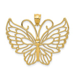 14k Polished Large Filigree Butterfly Pendant