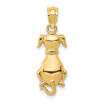 14k Polished Sitting Dog Back Pendant