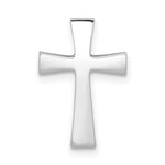 14k White Gold Polished Cross Chain Slide w/ textured back