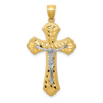 14k Two-tone Diamond-cut Passion Crucifix Pendant