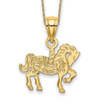 14k Carousel Horse Necklace