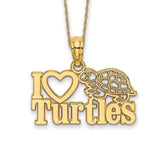 14k I HEART TURTLES Necklace
