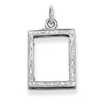 14k White Gold Picture Frame Pendant