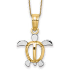 14k Two-Color Sea Turtle Necklace