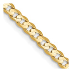 14K Open Concave Curb with Lobster Clasp Chain