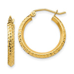 14k Knife Edge D/C 2.5x Hollow Hoop Earrings