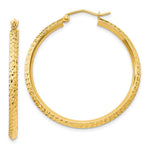 14k Knife Edge D/C Hollow 2.5x Hoop Earrings