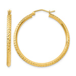 14k Knife Edge D/C Hollow 2.5x Hoop Earrings