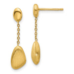 14k Brushed and Polished Dangle Post Earrings