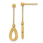 14k Polished Teardrop Dangle Post Earrings