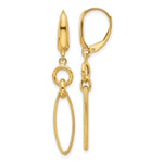 14K Polished/Textured Dangle Earrings