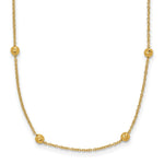 14K Polished D/C Beaded with ext. Necklace