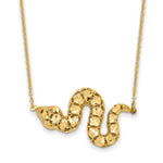 14k Polished and Diamond-cut Snake Necklace