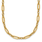 14K Polished Flat Oval Link Necklace