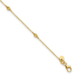 14k Diamond-cut Bead 5-Station Plus Extender - Total Anklet