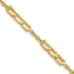 14K Polished Fancy Square Link Stations Bracelet