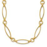 14K Polished and Diamond-cut Fancy Link Necklace