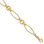 14K Polished and Diamond-cut Fancy Link Bracelet