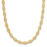 14K Polished and Textured Fancy Oval Link Necklace