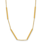 14K Polished 6 Bar Stations with extender Necklace