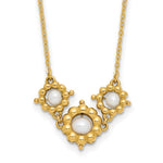 14k Polished FWC Pearl Flower w/ ext. Necklace