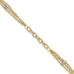 14K with White Rhodium Fancy Link with extender Bracelet