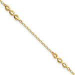 14K Polished Ovals 3-Station Plus Extender - Total Anklet