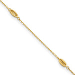 14K Oval Bead 4-Station Plus Extender - Total Anklet
