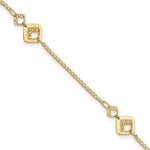 14K Textured Squares Plus Extender - Total Anklet