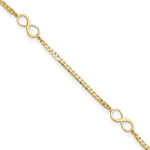 14k Polished Infinity Symbol Plus ext. Anklet