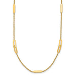 14K Polished Fancy Link with extender Necklace