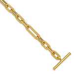 14K Polished Fancy Link Toggle Clasp 7.75 Bracelet