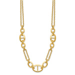 14K Polished Multi-strand Fancy Link Necklace
