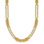 14K Polished and Textured Fancy Link Necklace