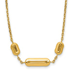 14K Polished Fancy Link with ext. Necklace
